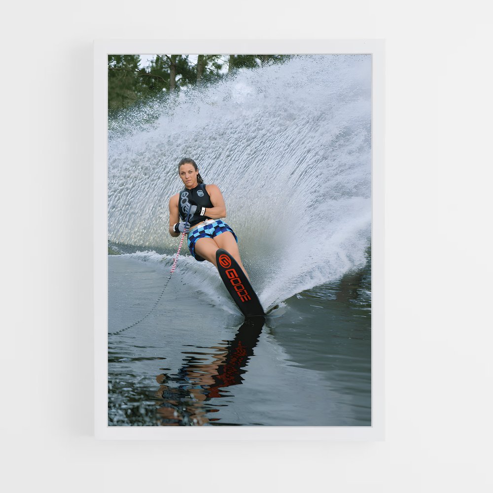 Poster Glisse Émeraude – affiche Ski nautique (vue 3)